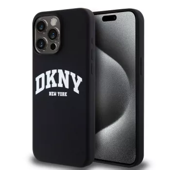 DKNY Liquid Silicone Arch Logo MagSafe hoesje voor iPhone 14 Pro Max - zwart