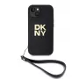 DKNY PU leder Stack logo polsbandje hoes voor iPhone 13 - zwart