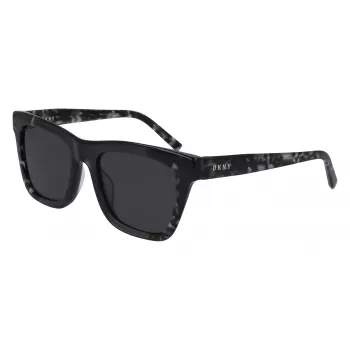 DKNY dames vierkante zonnebril DK529S-001 - zwart montuur, grijze glazen, 53 mm