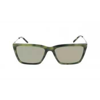 DKNY dames zonnebril DK709S305 - zwart acetaat montuur, grijze polycarbonaatglazen, 55 mm glasbreedte