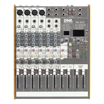 DNA PROFESSIONAL DNA ME-8FX audiomixer, 8 kanalen, USB, Bluetooth
