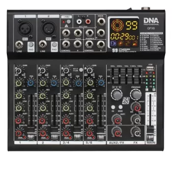 DNA PROFESSIONAL DNA QFX6 6-kanaals analoge soundmixer met Bluetooth