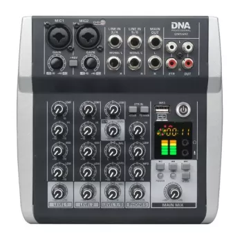 DNA PROFESSIONAL DNA QMX602 analoge soundmixer 6 kanalen blauw