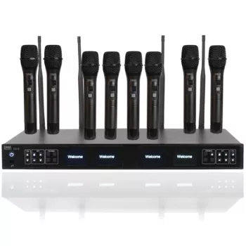 DNA RV-8 draadloos microfoonsysteem 8x handheld dynamisch UHF