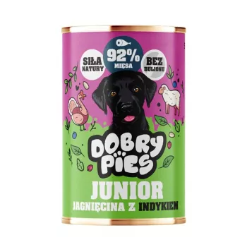DOBRY PIES Junior lam met kalkoen natvoer voor honden 400g