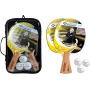 Donic Schildkröt 788490 tafeltennisbat-set, 2 houten batjes, zwarte rubber, beginners level 100