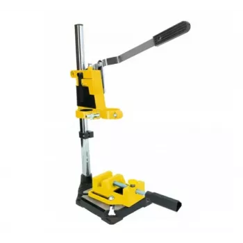 DREL boorstandaard met bankschroef voor handboormachines, gietijzeren basis, 60 mm slag, 43 mm spanhals, blauw/zwart