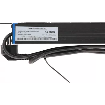 DSIT DS-8PDU-C14 1U rack PDU 8x C13 uitgangen C14 stekker 10A 2300W 2m zwart