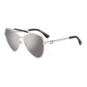 DSQUARED2 dames zonnebril D2-0093-S-10 zwart acetaat vierkant montuur grijze glazen 60/17/140 mm
