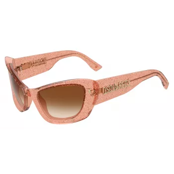 DSQUARED2 dameszonnebril D2-0118-S-733 zwart vierkant acetaat montuur grijs verloopglas 57mm