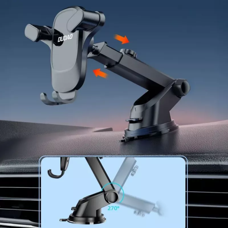 Dudao F5PRO+ telefoonhouder met zuignap - zwart