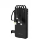 Dudao K11 10000mAh powerbank met geïntegreerde kabels zwart