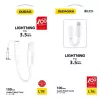 Dudao L16i audio-adapter Lightning naar 3,5 mm wit
