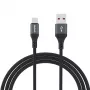 Dudao L3ST USB-A naar USB-C 5A kabel 1,2m gevlochten - zwart