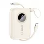Dudao PD22.5W powerbank met geïntegreerde kabels, snellaadfunctie, 10000mAh, wit