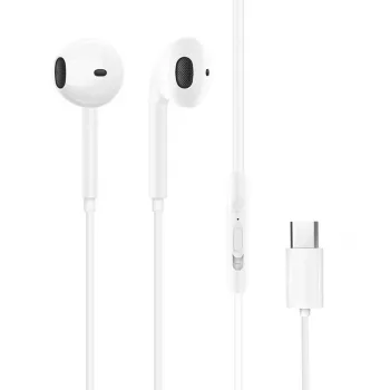 Dudao USB Type-C Connecto stereo headset nieuw ergonomisch oordopjesontwerp X3C wit