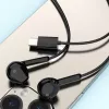 Dudao X3C in-ear bedrade USB-C hoofdtelefoon 1,2m - zwart