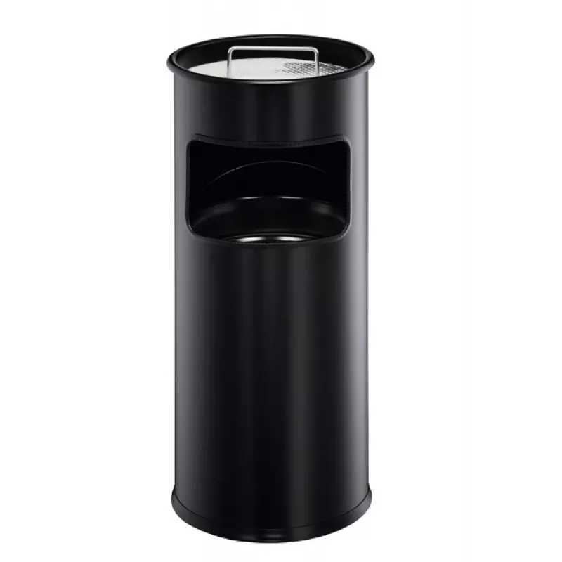 DURABLE 3330-01 ronde metalen afvalemmer, 17 L, zilver