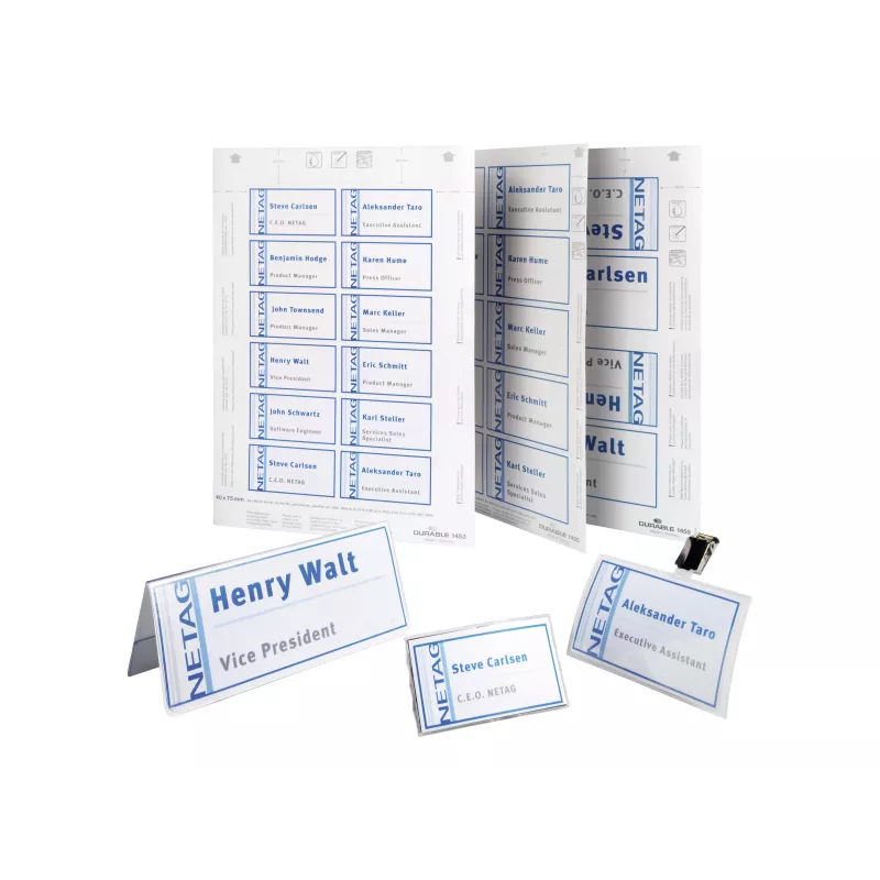 DURABLE BADGEMAKER® inleglabels 61 x 210 mm, 100 stuks, wit karton, laser/inkjet 146002