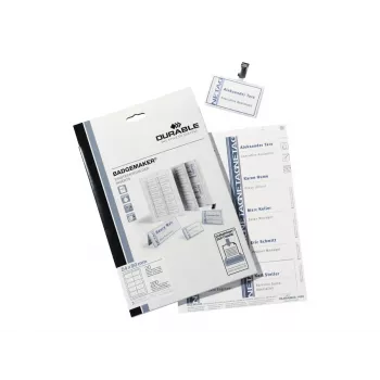 DURABLE BADGEMAKER® inleglabels 61 x 210 mm, 100 stuks, wit karton, laser/inkjet 146002
