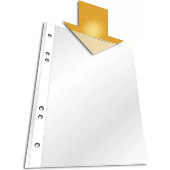 DURABLE BUSINESS A5 documenthoezen, 4-voudige perforatie, glashelder, 100 stuks (4 x 25) 265019