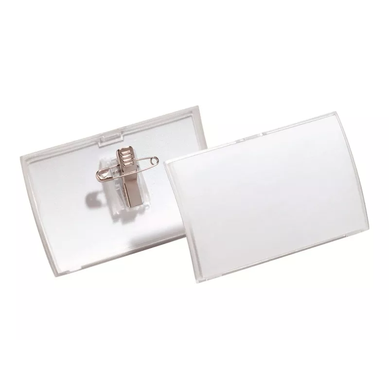 DURABLE CLICK FOLD naamkaarthouder met combiclip, 90 x 54 mm, transparant, 25-pack (821419)
