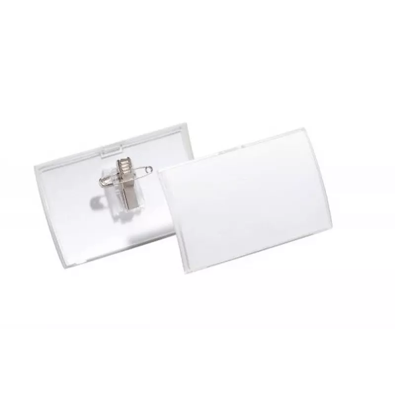 DURABLE CLICK FOLD naamkaarthouder met combiclip, 90 x 54 mm, transparant, 25-pack (821419)