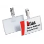 DURABLE CLICK FOLD naamkaartje met clip, 90x54 mm inlegvel, transparant, 25-pack 821619