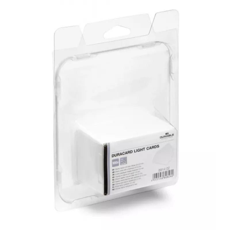 DURABLE DURACARD® plastic kaarten 0,50 mm wit CR80 (100-pack) 891402