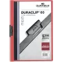 DURABLE DURACLIP 60 A4 klemhefter zwart met transparante voorzijde, capaciteit 60 vel, antislip veerklem, 25-pack 220903