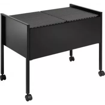 DURABLE ECONOMY DUO 100 A4 hangmapwagen met 100 bestandscapaciteit, twee rijen, stalen frame, 4 zwenkwielen, zwart 308201