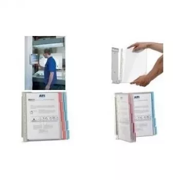 DURABLE FUNCTION WALL 10 displaypaneelsysteem, A4 staand, 10 dubbelzijdige panelen, zwart frame, wandmontage, uitbreidbaar 569100