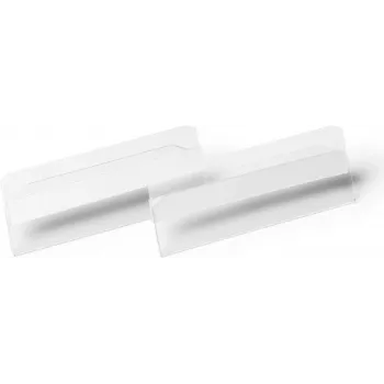 DURABLE HARD COVER zelfklevende etikettenzak 100 x 38 mm, transparant, 10/ pack 118019