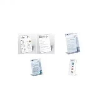 DURABLE L-vormige A4 staand display, transparant acryl, 2-pack 859619