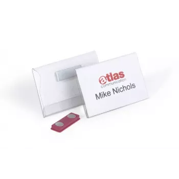 DURABLE magnetisch naambord 90 x 54 mm, transparant, 25 per verpakking 811719