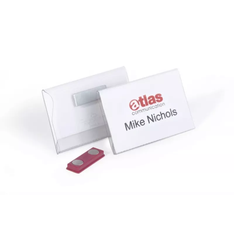 DURABLE magnetisch naambord 90 x 54 mm, transparant, 25 per verpakking 811719