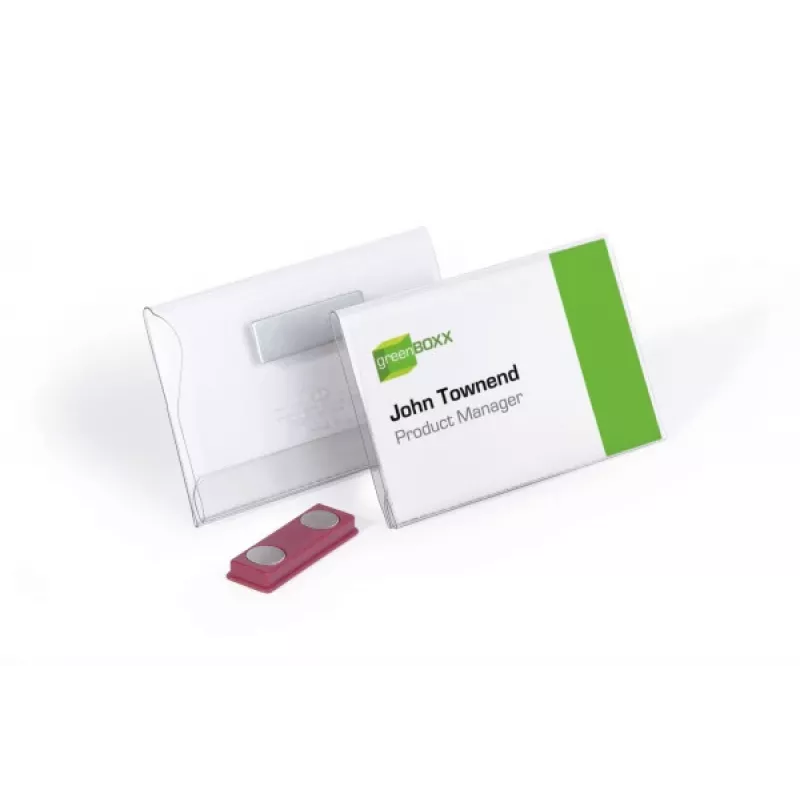 DURABLE magnetisch naambord 90 x 54 mm, transparant, 25 per verpakking 811719