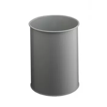 DURABLE metalen afvalemmer 15L rond zwart 330110