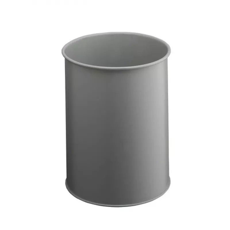 DURABLE metalen afvalemmer 15L rond zwart 330110