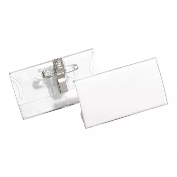 DURABLE naamkaarthouder 40x75 mm met combi-clip, acryl, transparant, 25/VE (812119)