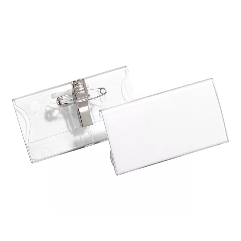 DURABLE naamkaarthouder 40x75 mm met combi-clip, acryl, transparant, 25/VE (812119)