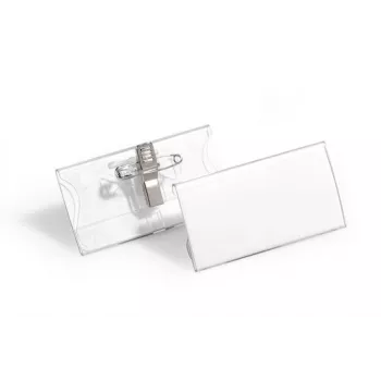 DURABLE naamkaarthouder 40x75 mm met combi-clip, acryl, transparant, 25/VE (812119)