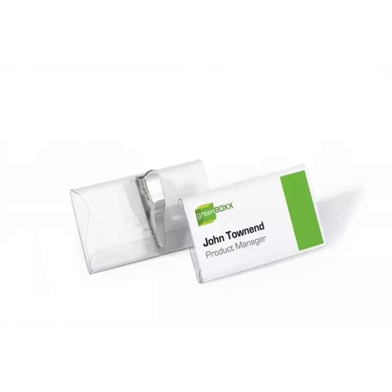 DURABLE naambordhouder 75x40 mm met krokodillenklem, transparant, 25-pack 811019