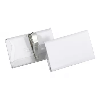 DURABLE naambordhouder 75x40 mm met krokodillenklem, transparant, 25-pack 811019