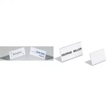 DURABLE SHERPA® L-vormige tafelstandaard, acryl, 61x210 mm, liggend, transparant, 10-pack 803119