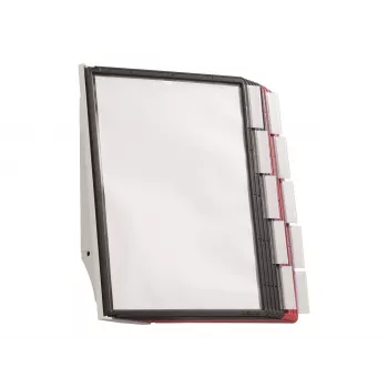 DURABLE SHERPA® WALL 10 wand-displaytafelsysteem, A4, 10 tafels, grijs 563100