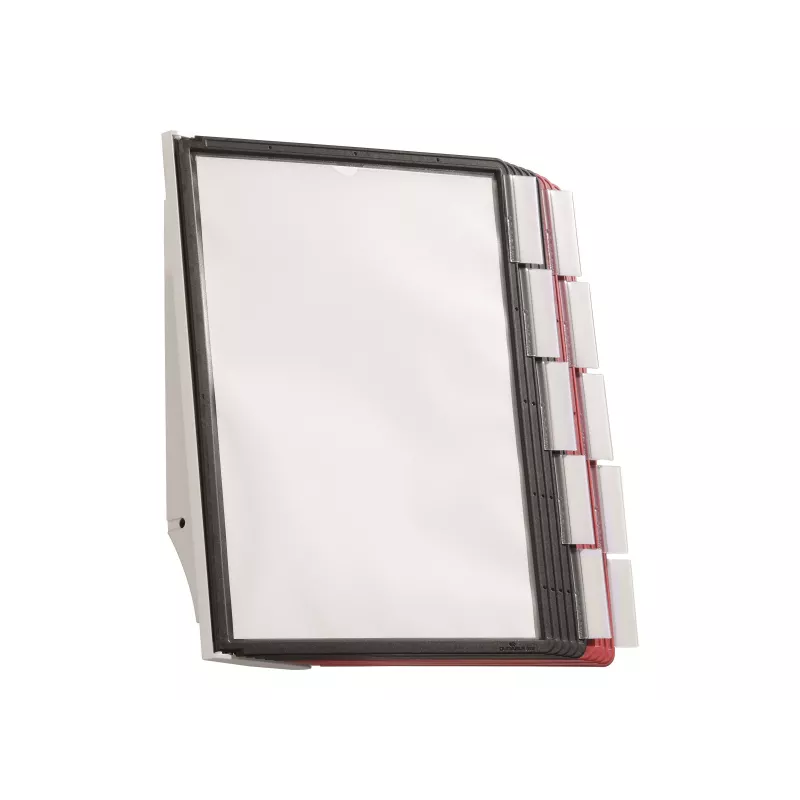 DURABLE SHERPA® WALL 10 wand-displaytafelsysteem, A4, 10 tafels, grijs 563100