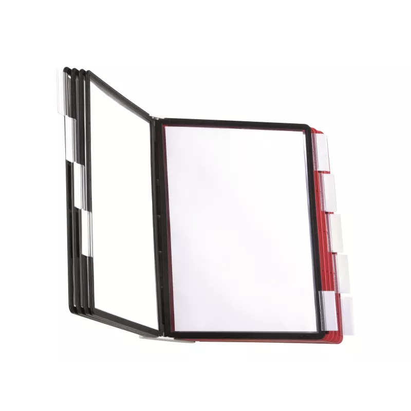 DURABLE SHERPA® WALL 10 wand-displaytafelsysteem, A4, 10 tafels, grijs 563100