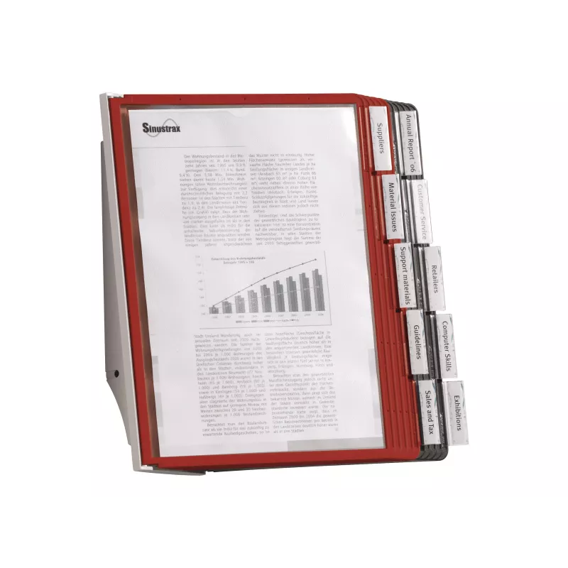 DURABLE SHERPA® WALL 10 wand-displaytafelsysteem, A4, 10 tafels, grijs 563100