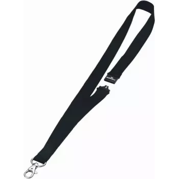 DURABLE textiel-lanyard 20 met karabijnhaak, zwart, 10-pack (813701)